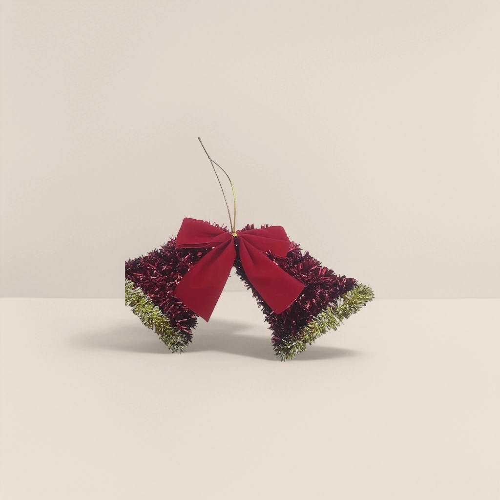 Red bell Christmas decorations, festive atmosphere hanging ornaments details Picture