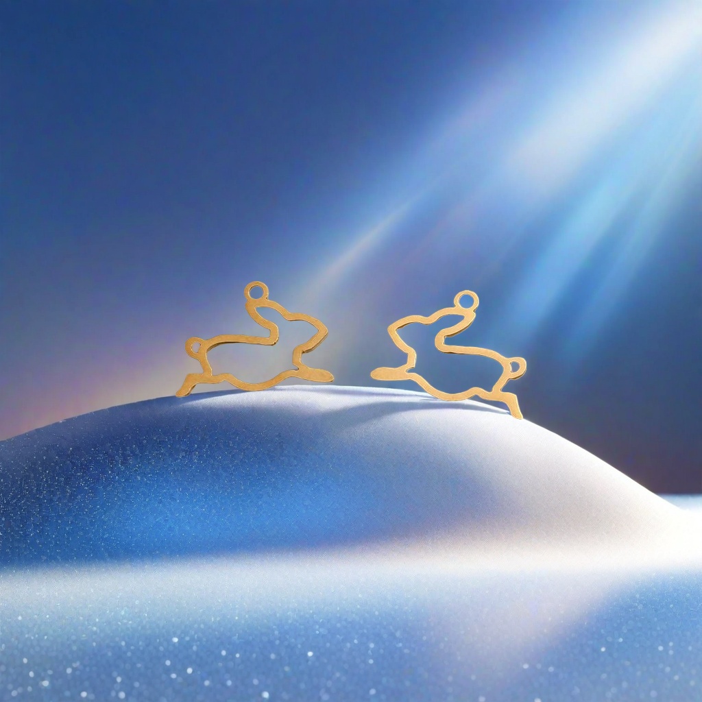 Metal rabbit-shaped pendant is a fashionable, versatile and personalized accessory with exquisite gift box packaging Specification image