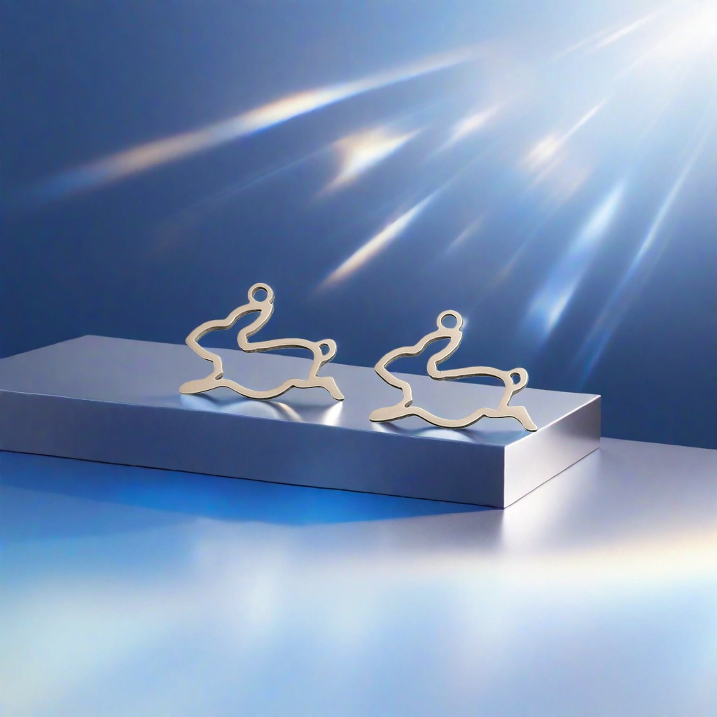 Metal rabbit-shaped pendant is a fashionable, versatile and personalized accessory with exquisite gift box packaging
