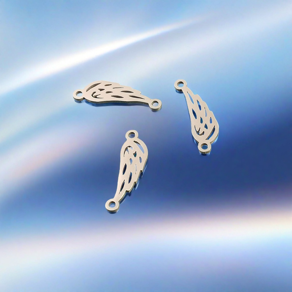 Metal wing-shaped decorative pieces, metal-textured wing pendant decorative ornaments