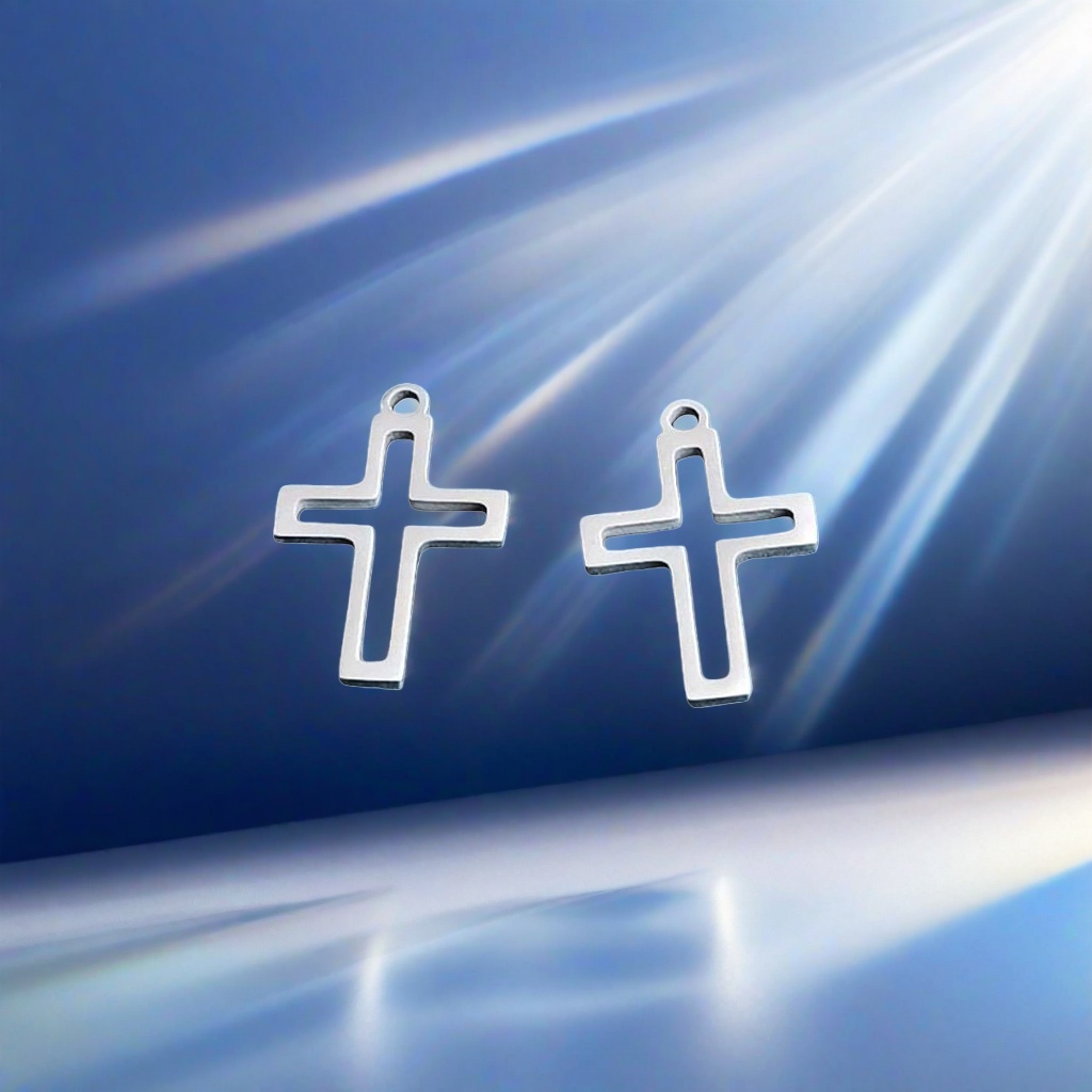 Metal cross bracelet pendant, fashionable and simple, religious belief jewelry, versatile necklace accessory