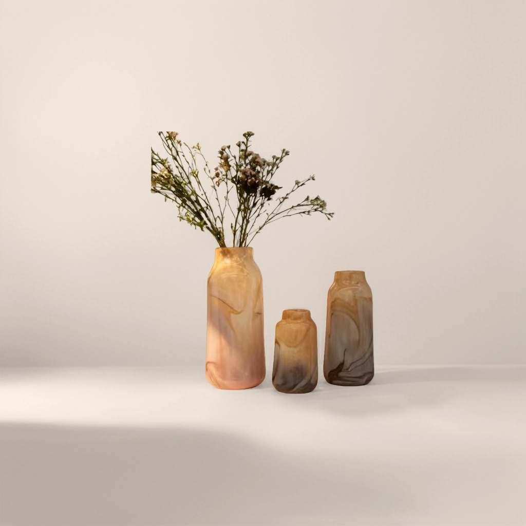 Hand-blown glass vase, a transparent and simple decorative item for the living room entrance Specification image
