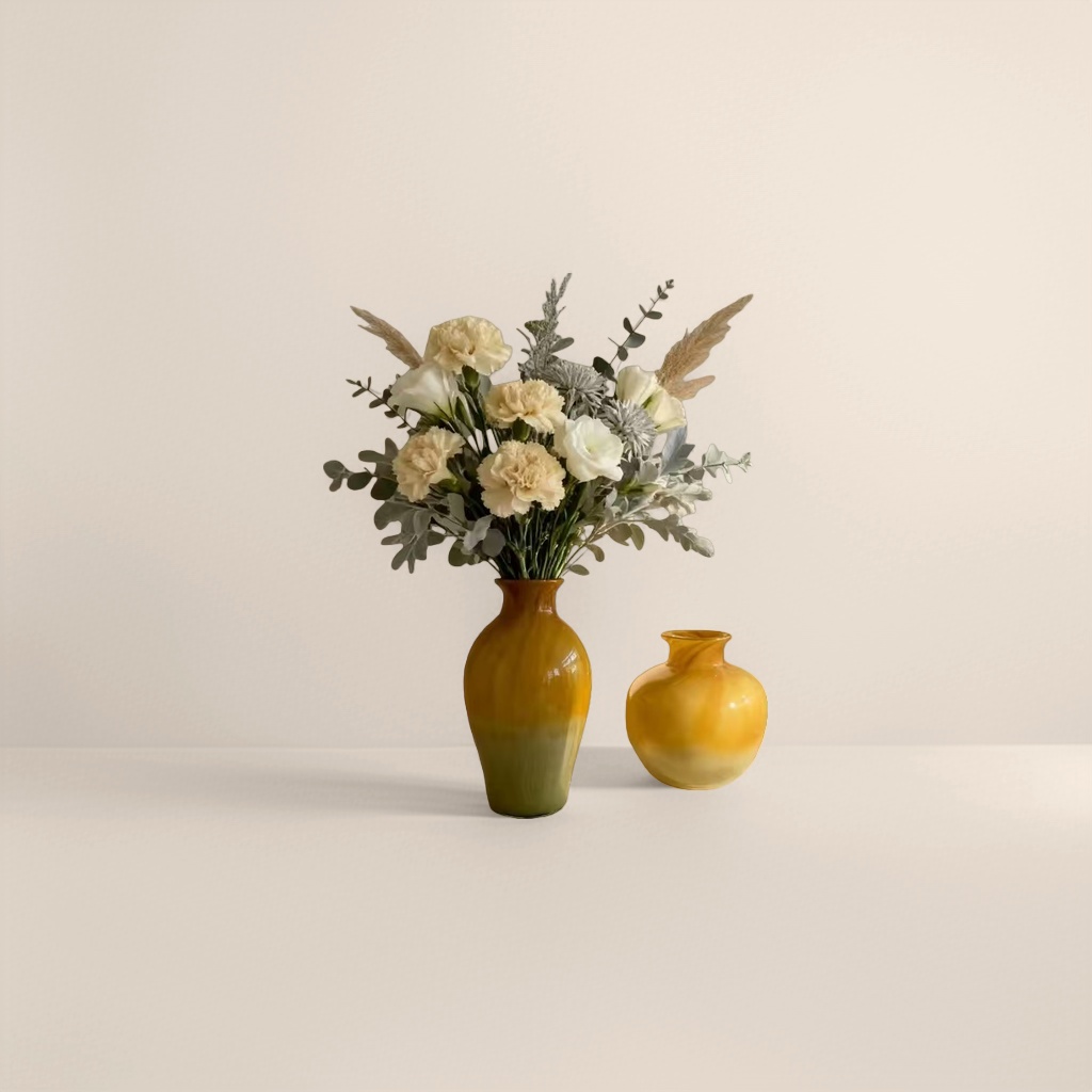 Floral decorative glass vases, living room flower arrangement items, Nordic style, simple and high appearance level details Picture