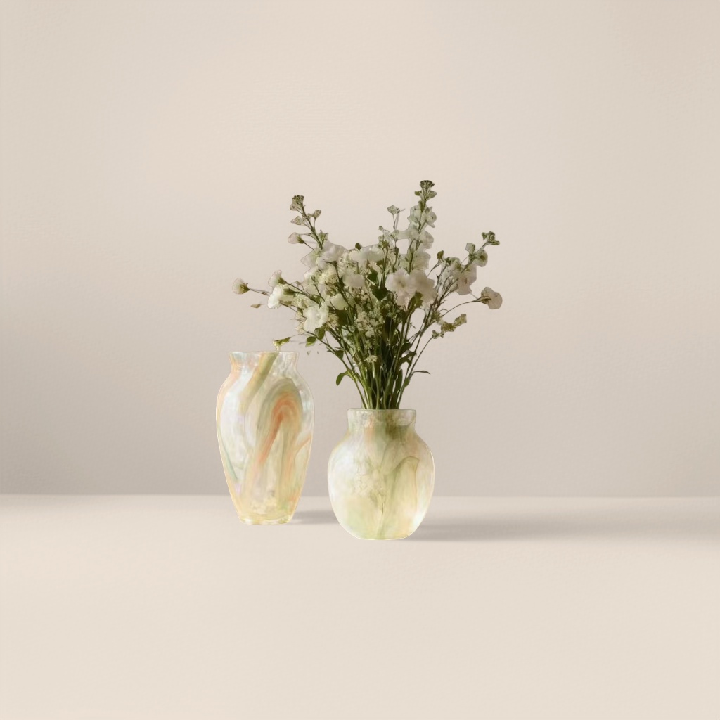 The simple glass vase is a transparent and highly transparent decorative item for flower arrangement on the desktop in the living room and bedroom details Picture