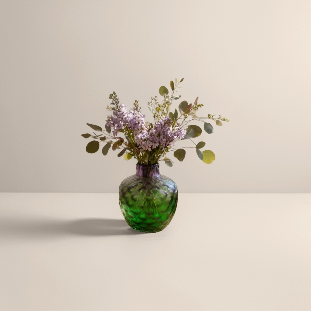Purple flower arrangement decorative vases, living room and bedroom home ornaments, ceramic flower vases Application Scenario