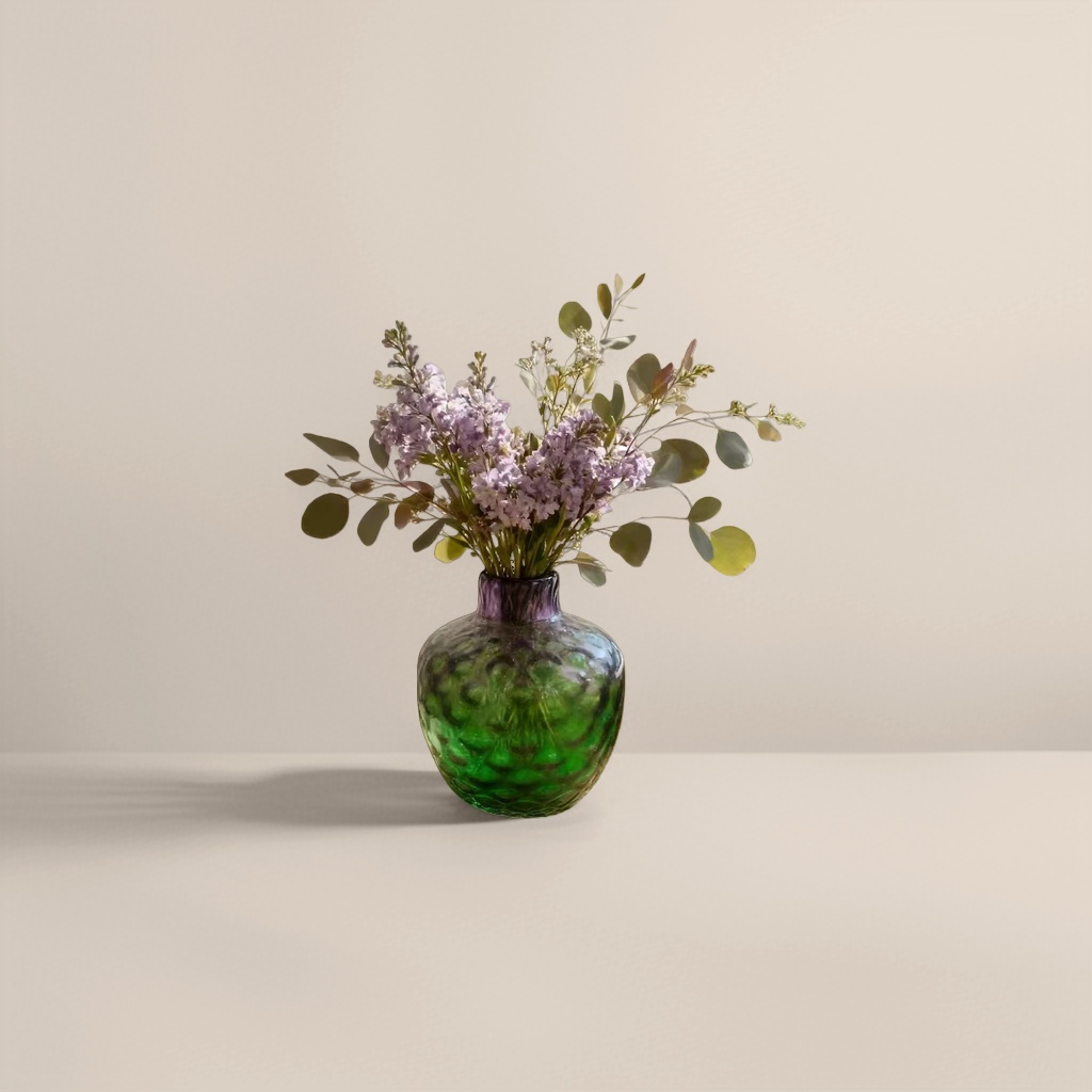 Purple flower arrangement decorative vases, living room and bedroom home ornaments, ceramic flower vases details Picture