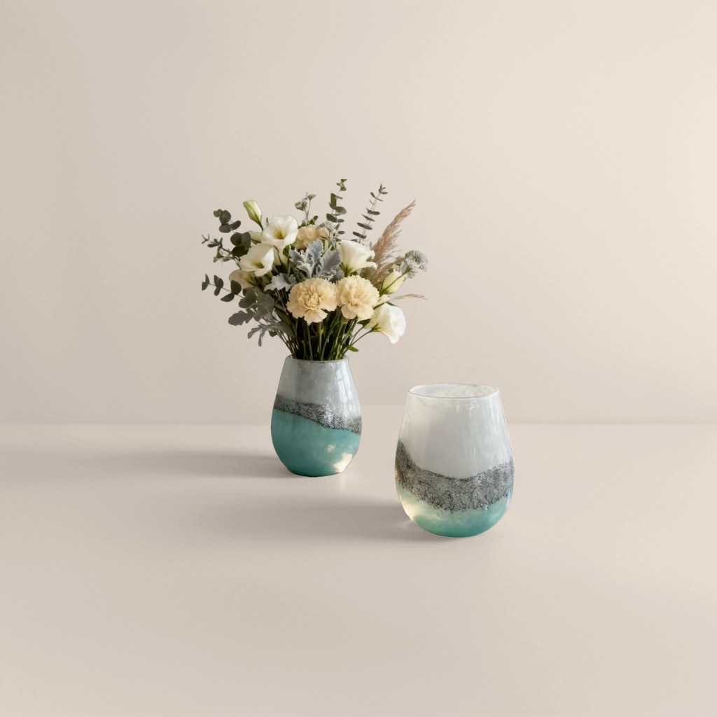 Simple glass vase for flower arrangement in the living room, bedroom and desktop details Picture