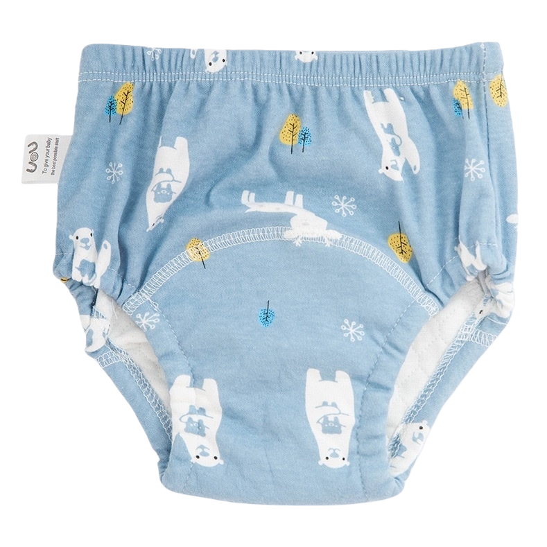 Blue polar bear snowflake pattern baby underwear, pure cotton breathable baby underwear for newborns Item Picture