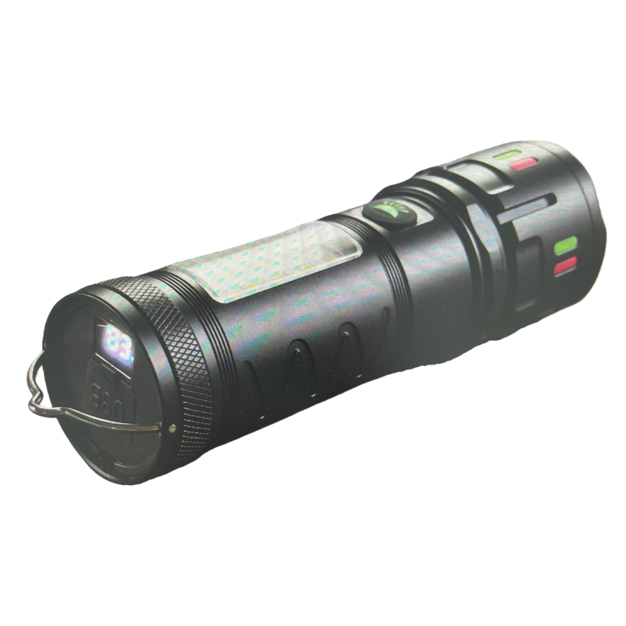 This is an emergency flashlight for outdoor mountain climbing with an aluminum alloy body and a long-range range of 300 meters Item Picture