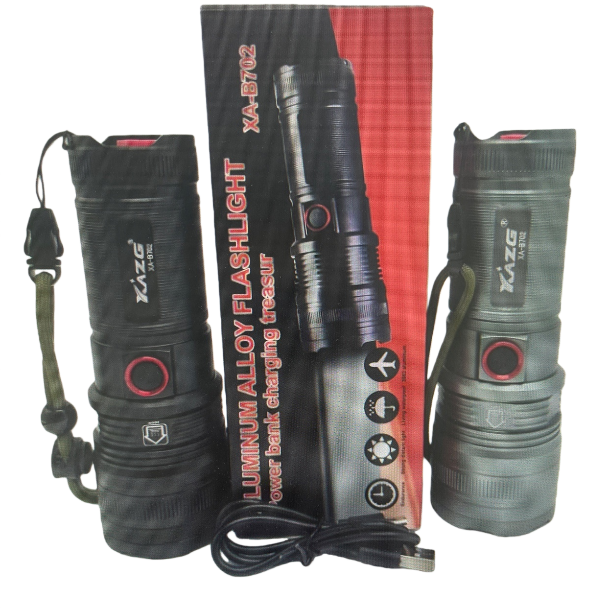 High-intensity rechargeable flashlight LED portable waterproof outdoor lighting tool Item Picture