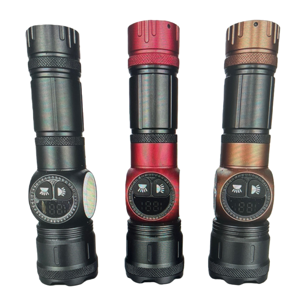 Aluminum alloy body flashlight with 3000 lumens, USB charging, portable for outdoor night use Item Picture