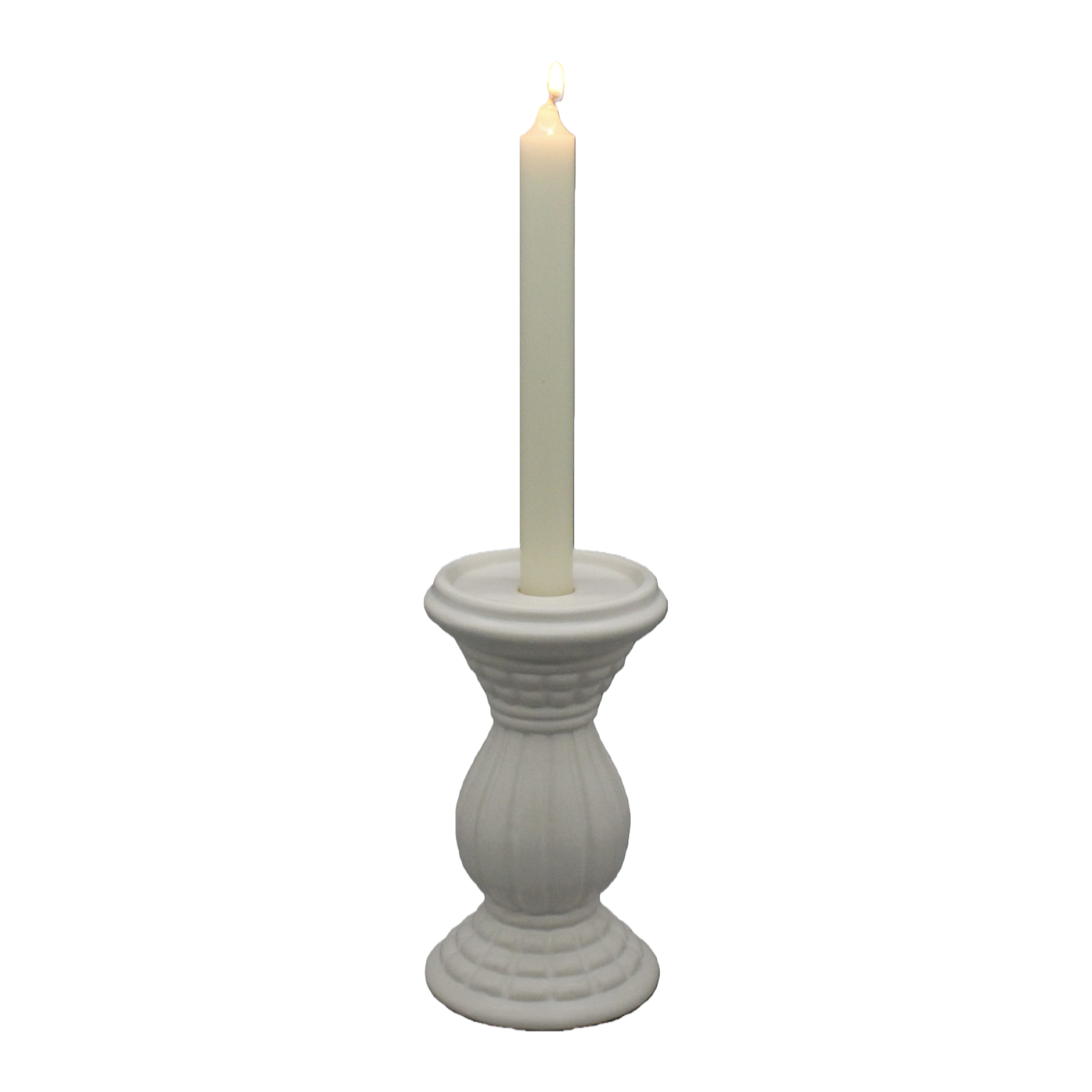 Ceramic candlestick, white candlestick with lit candles, home decoration set, candlelight dinner atmosphere Specification image