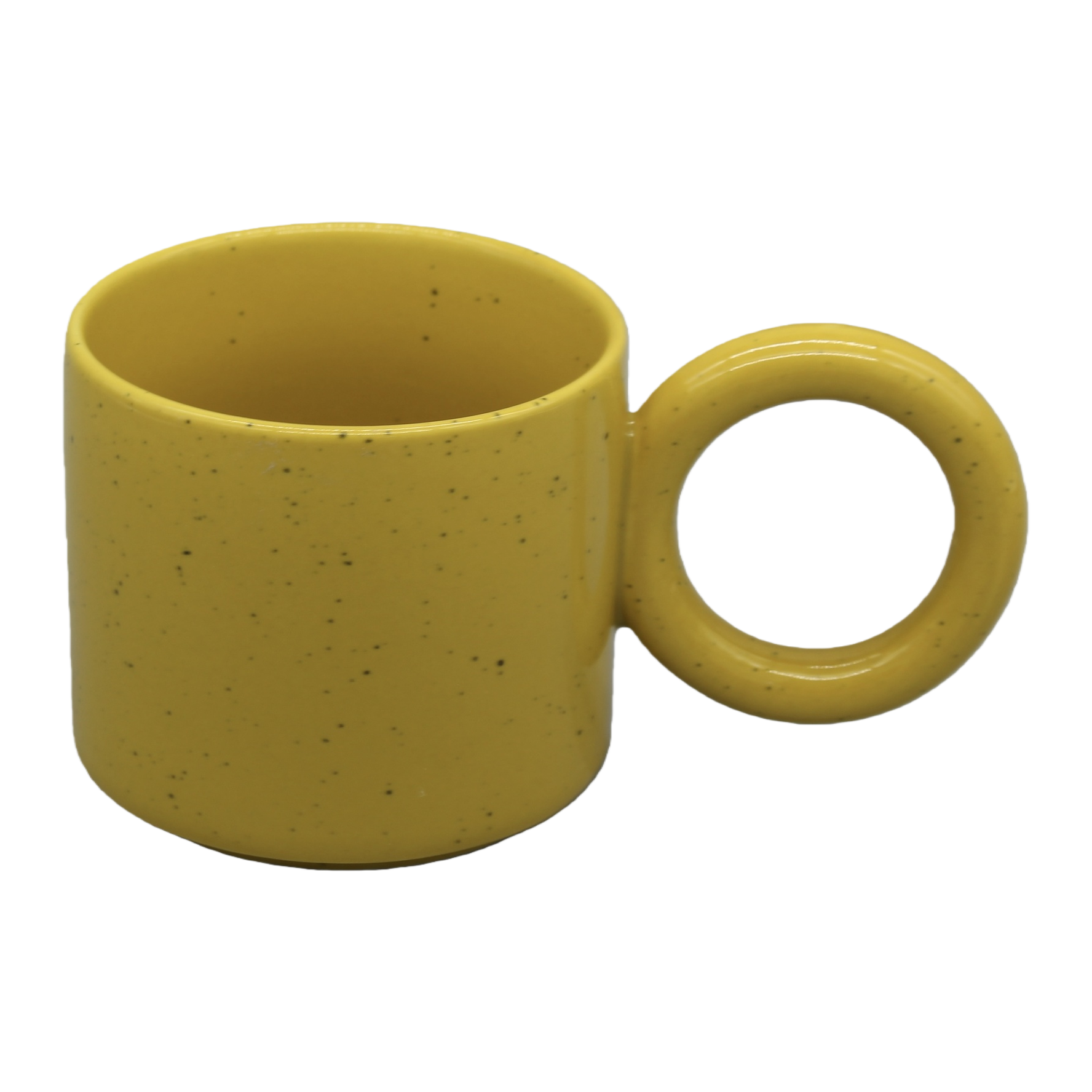 A household coffee cup with underglaze painting technique for the main body of a yellow-spotted ceramic cup Item Picture