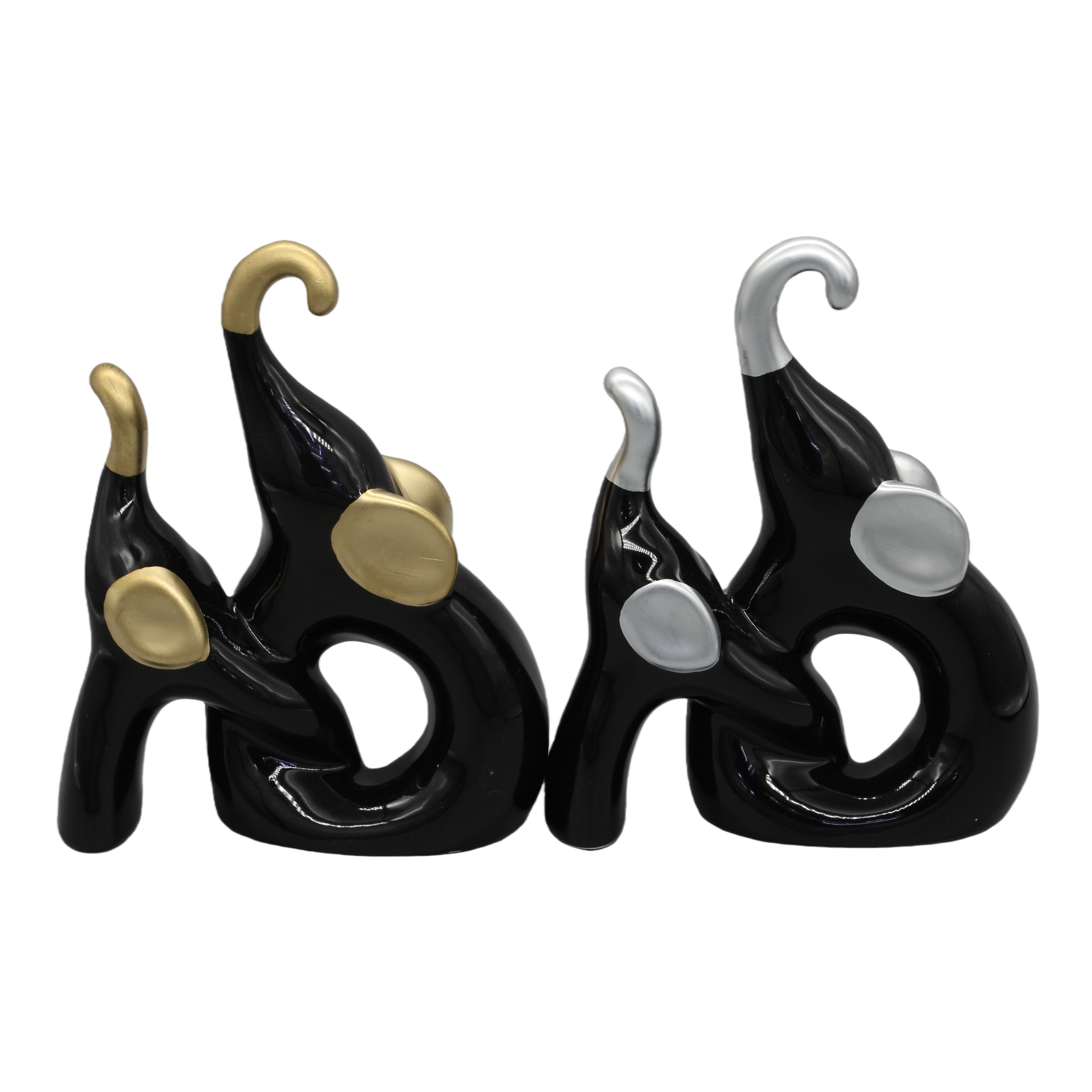 Ceramic elephant ornaments, abstract art sculptures, modern home decoration ornaments, creative metal electroplating for living rooms and bedrooms Item Picture