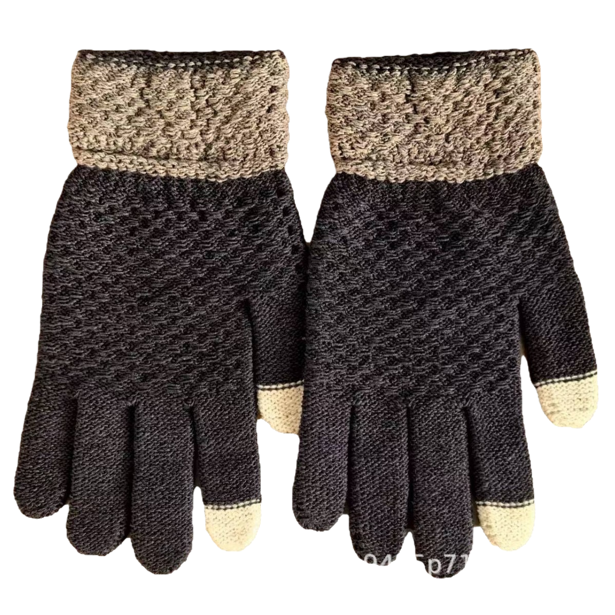 Knitted gloves with a velvet-like touch, elastic and slimming, suitable for women's commuting and cycling Item Picture