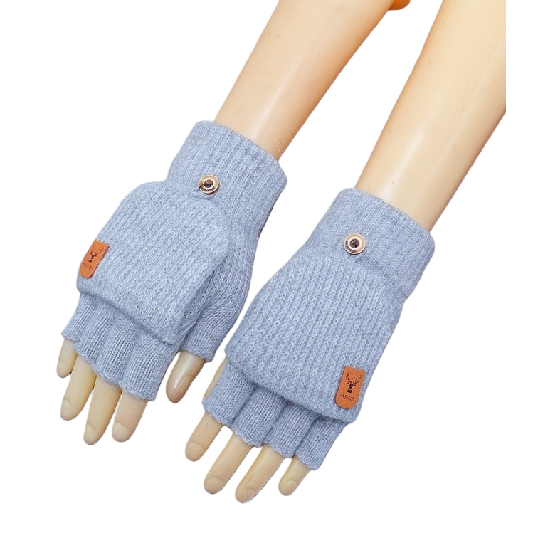 Knitted fingerless gloves are warm, anti-slip and breathable, suitable for women's outdoor cycling in autumn and winter Item Picture