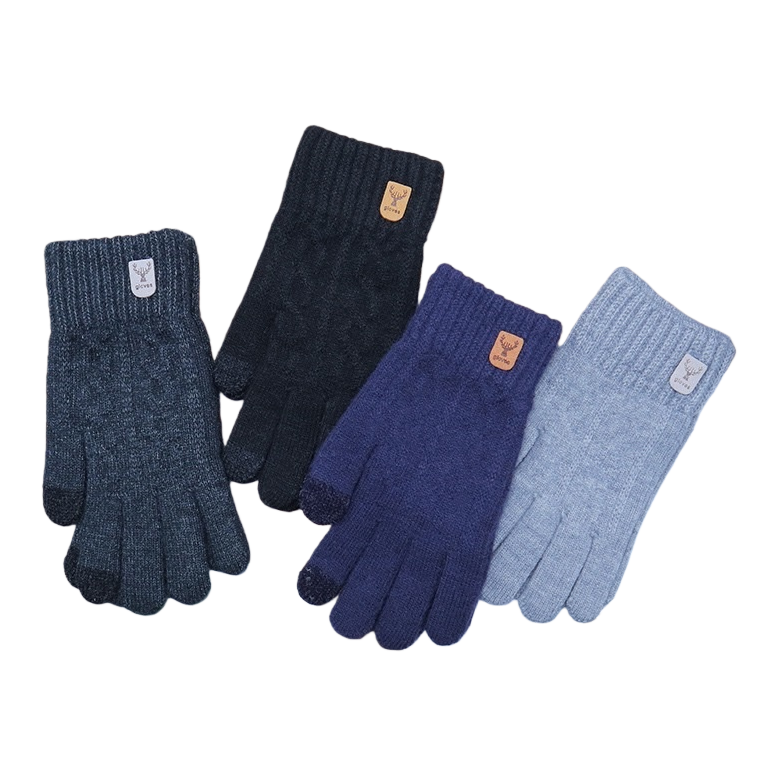 Knitted gloves made of wool blend with thickened touch screen, suitable for women to keep warm in winter Item Picture