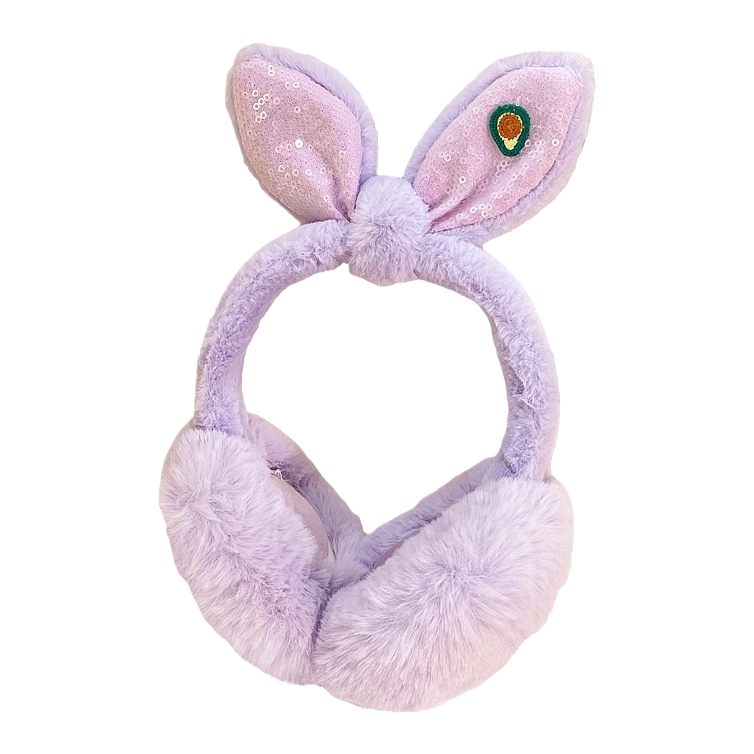 Purple plush rabbit ear earmuffs keep you warm and protect you from the cold. They are a must-have for winter with a cute and girlish style Item Picture