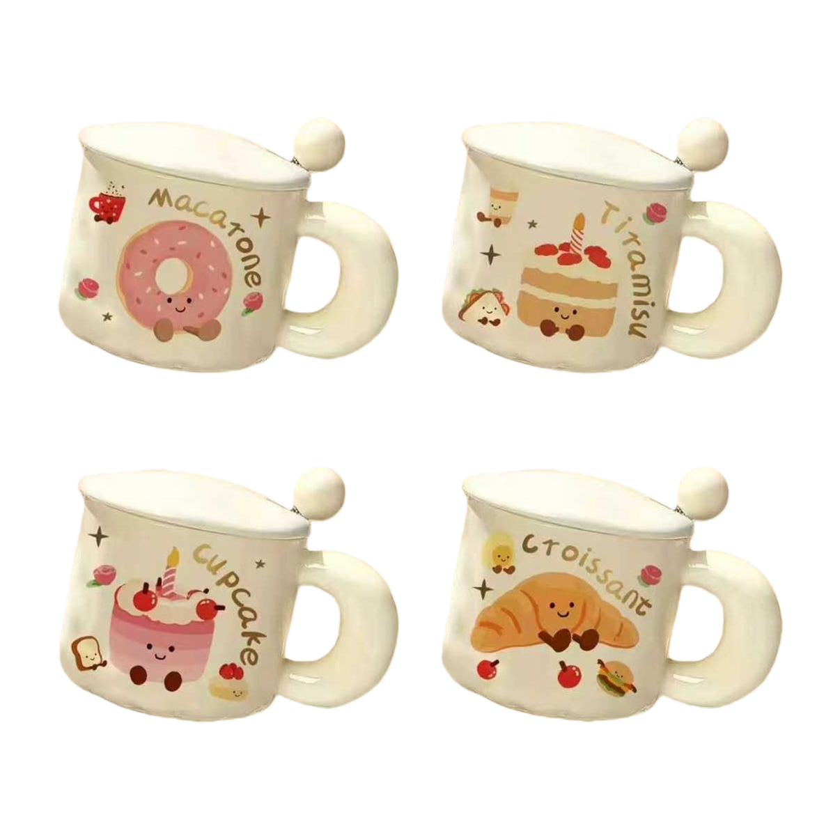 Dessert party-themed mugs, ceramic large-capacity coffee cups, 350ml ceramic cups, water cups Item Picture