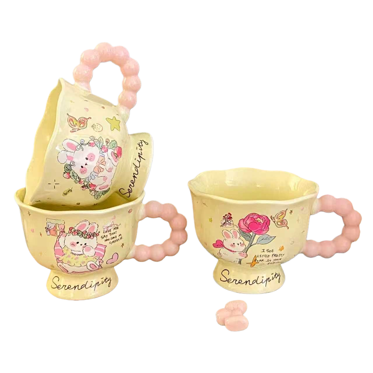 Adorable dibujos animados patrón de conejo tazas de cerámica tazas de cerámica copas de agua tazas Item Picture
