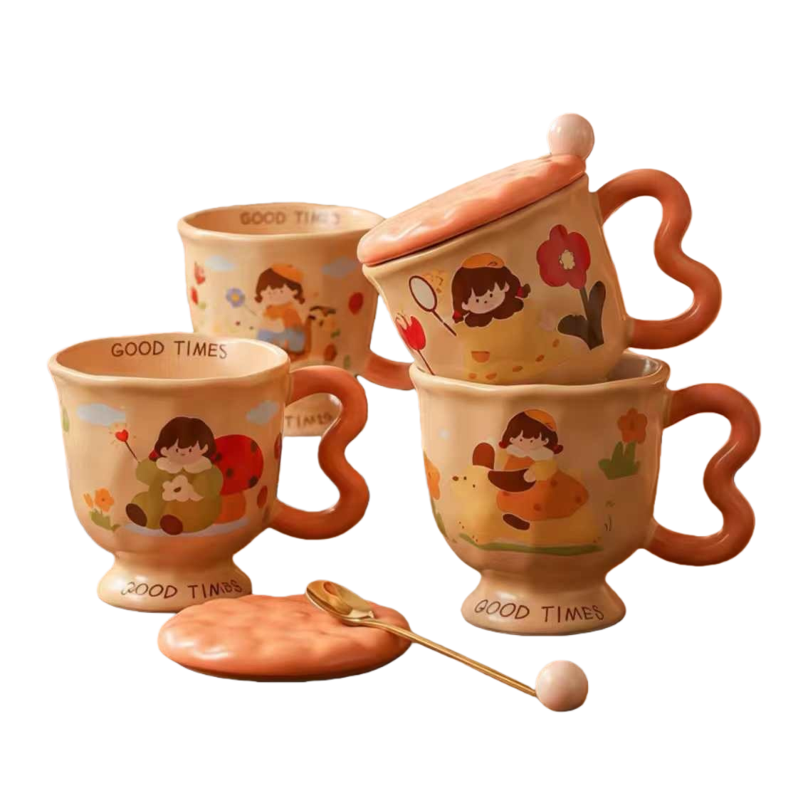 Diseño de dibujos animados tazas de cerámica para el hogar tazas creativas de alta borosilicato resistente al calor tazas de té tazas de agua Item Picture