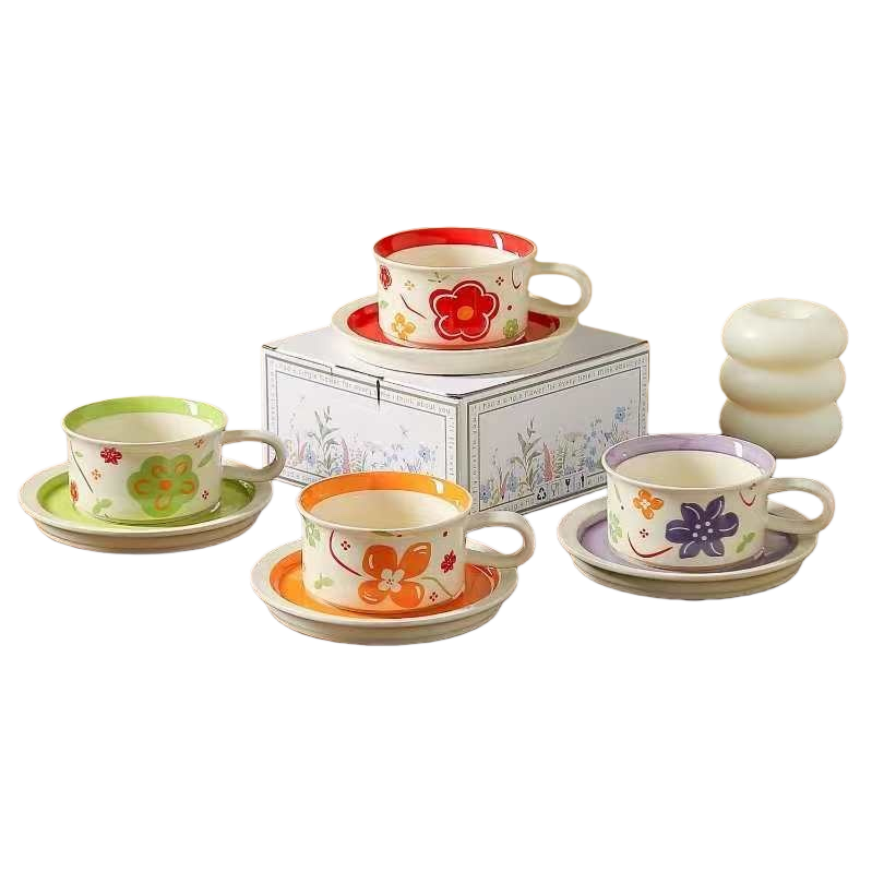 High borosilicate ceramic cup and plate set, heat-resistant and anti-scald household tea and coffee accessories Item Picture