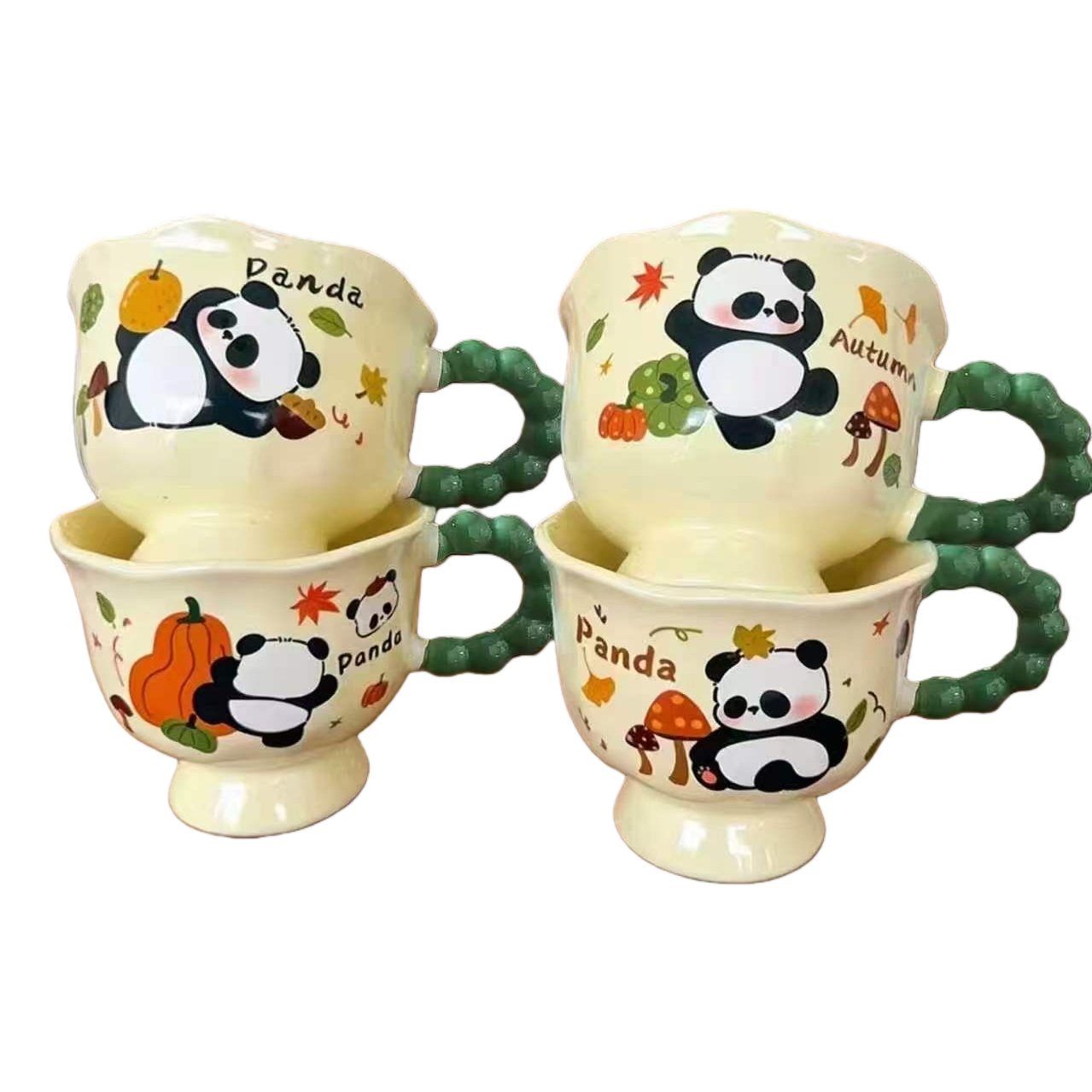 Cute panda ceramic cup 350ml anti-scald mug, office and home water cup Item Picture