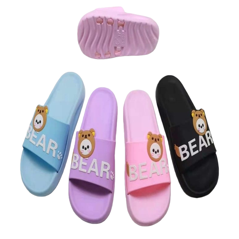 Cartoon bear pattern home slippers, comfortable, anti-slip, soft soles, unisex Item Picture
