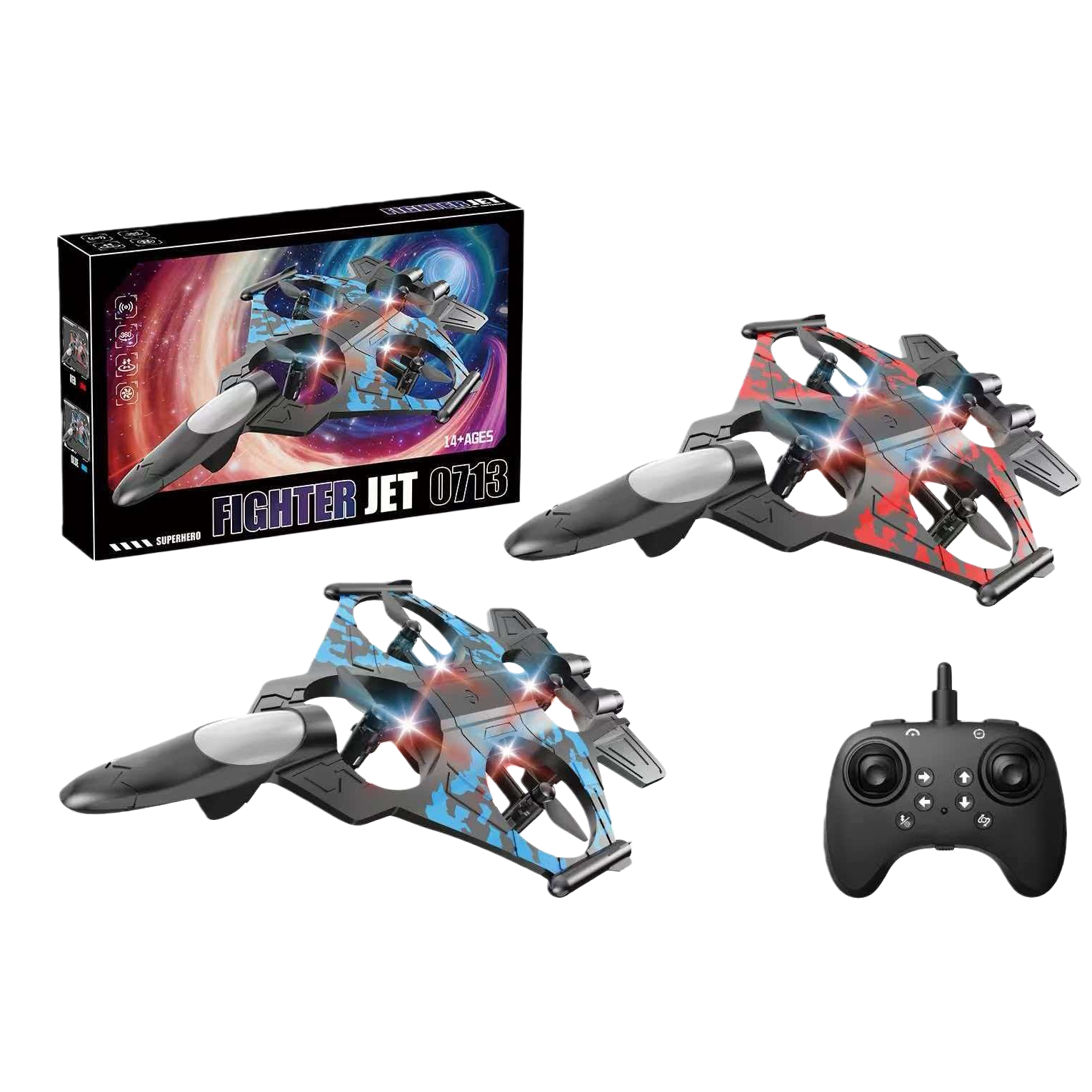 Remote-controlled aircraft fighter model simulation: Remote-controlled aircraft can be raised, lowered and rotated Item Picture