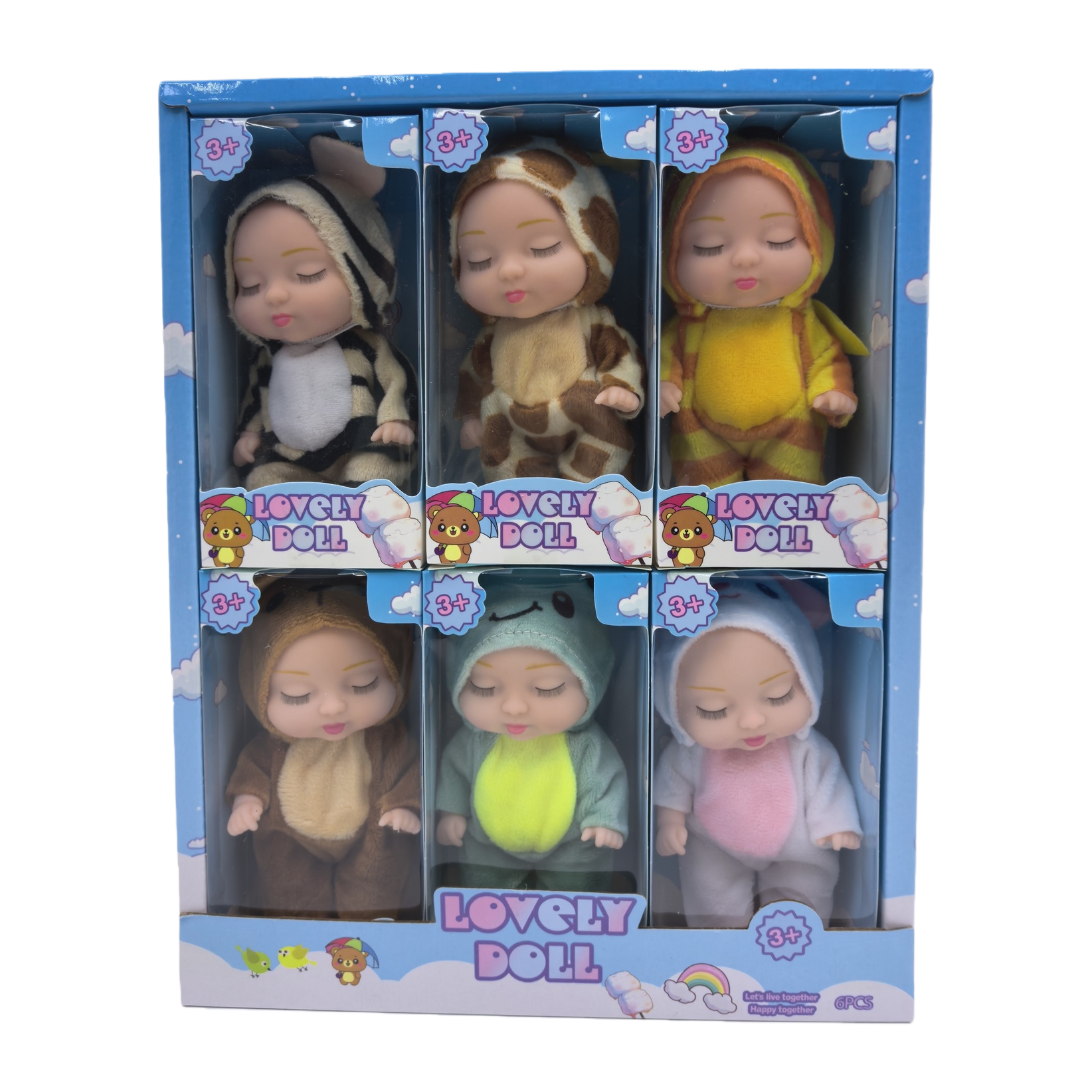 Six sets of cute animal-shaped plush dolls as children's gifts Item Picture
