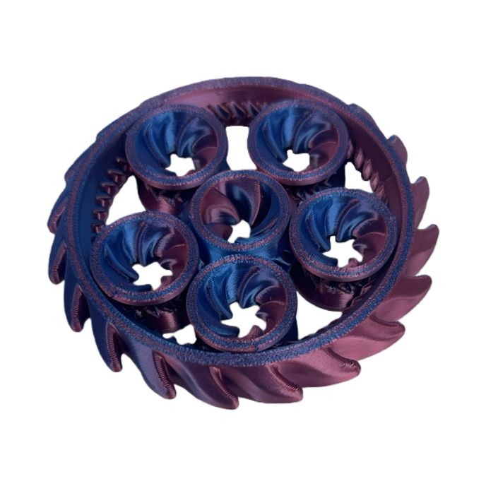 Azul púrpura gradiente 3D impresión fidget spinner Item Picture