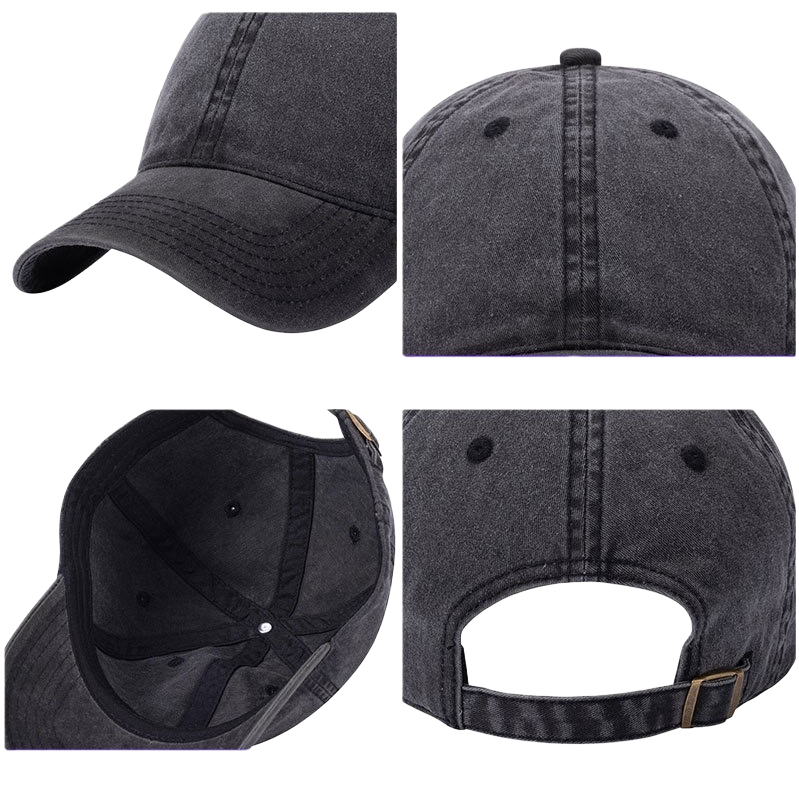 Black baseball cap, suitable for both men and women, breathable, quick-drying, trendy, versatile, cool and casual Specification image