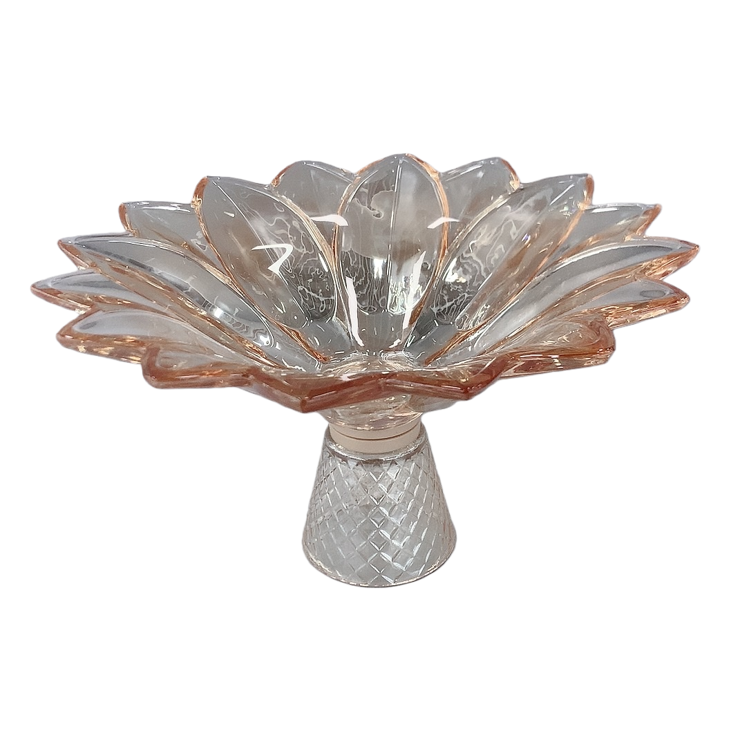 Transparent glass lotus-shaped fruit plate for home living room fruit plate and dining table decoration, highly transparent and heat-resistant Item Picture