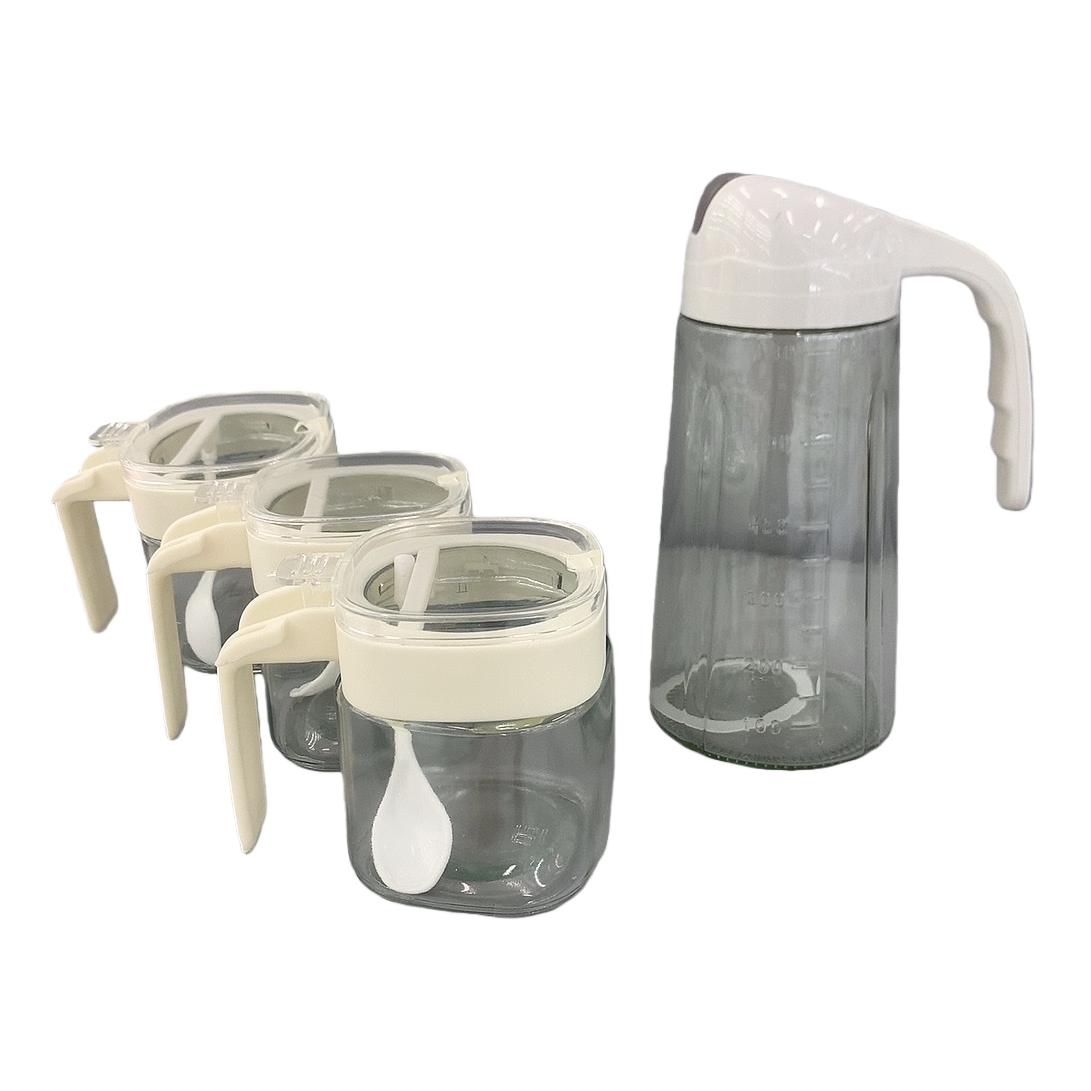 Kitchenware glass cups and kettle sets, heat-resistant and explosion-proof household drinking cups, hot water kettles Item Picture