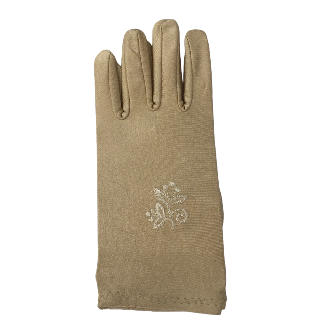Light-colored embroidered ladies' gloves are elegant and versatile, providing warmth Item Picture
