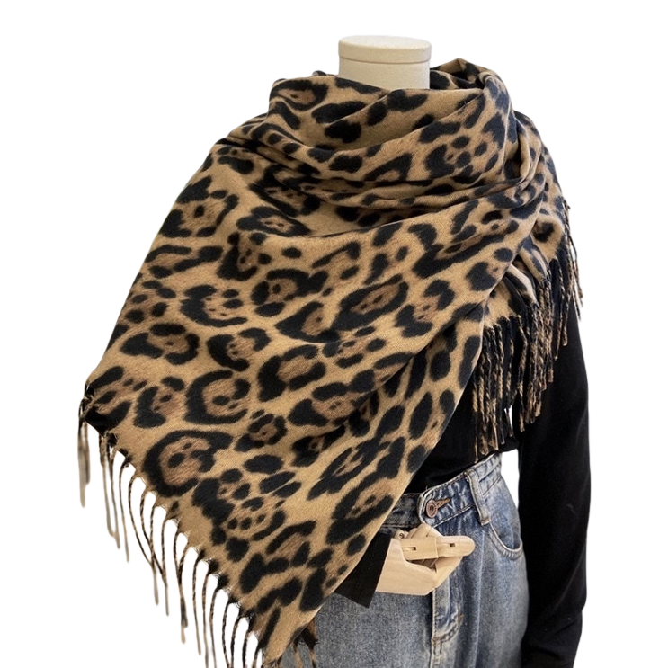 نمط الفهود، وشاح دافئ، وأزياء الخريف والشتاء Item Picture