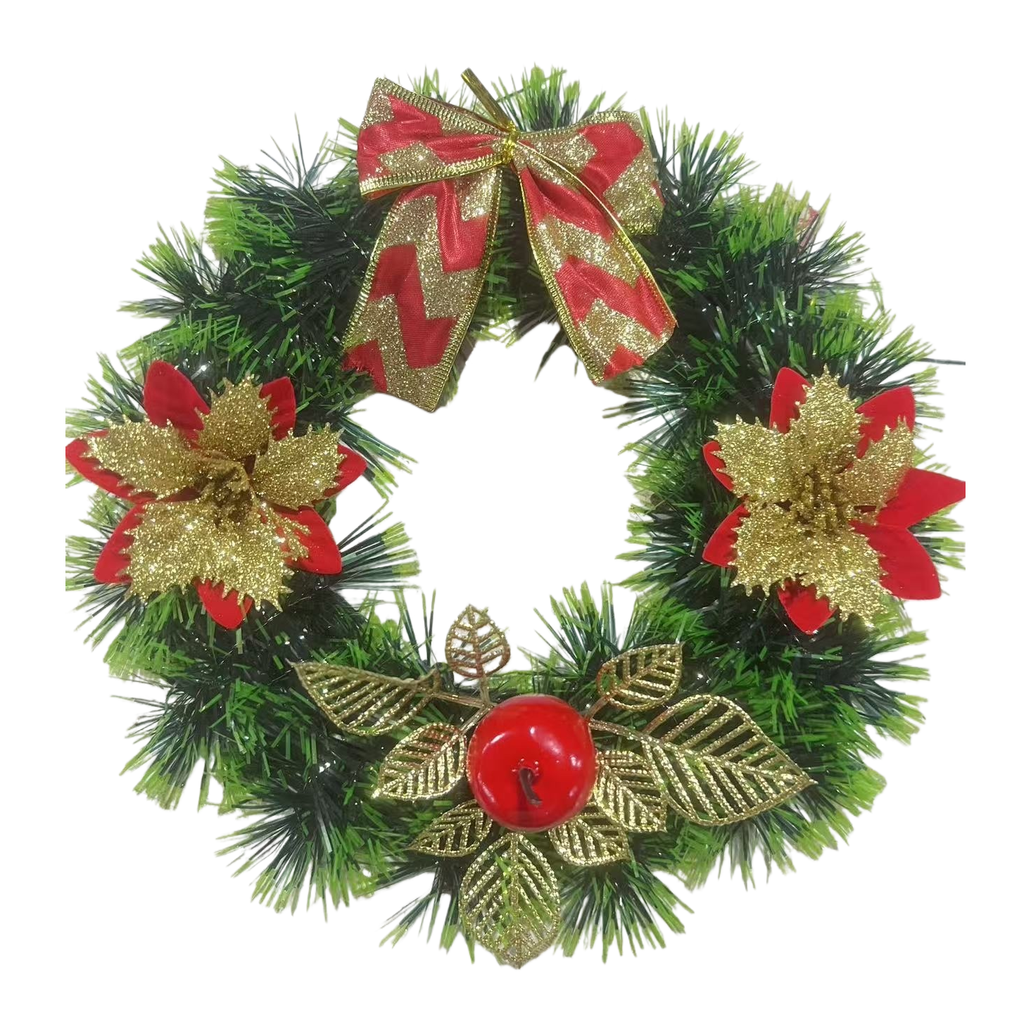 Christmas wreaths made of simulated pine branches and rattan are hung on the door for festive decoration in the living room and bedroom Item Picture