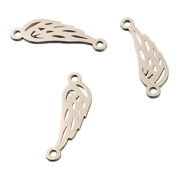 Metal wing-shaped decorative pieces, metal-textured wing pendant decorative ornaments Item Picture