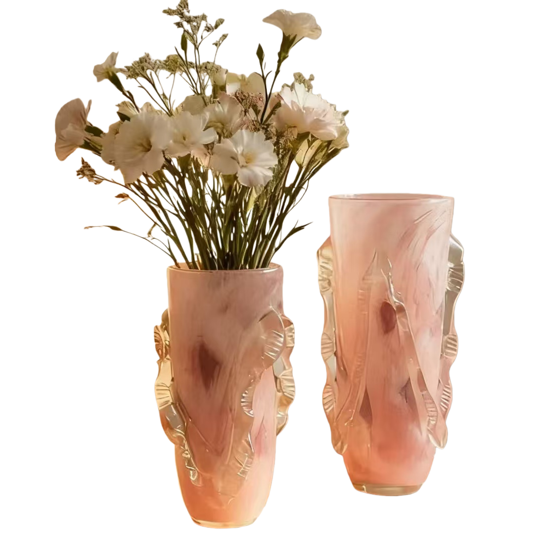Pink glass vase for living room decoration, a Nordic-style vase Item Picture