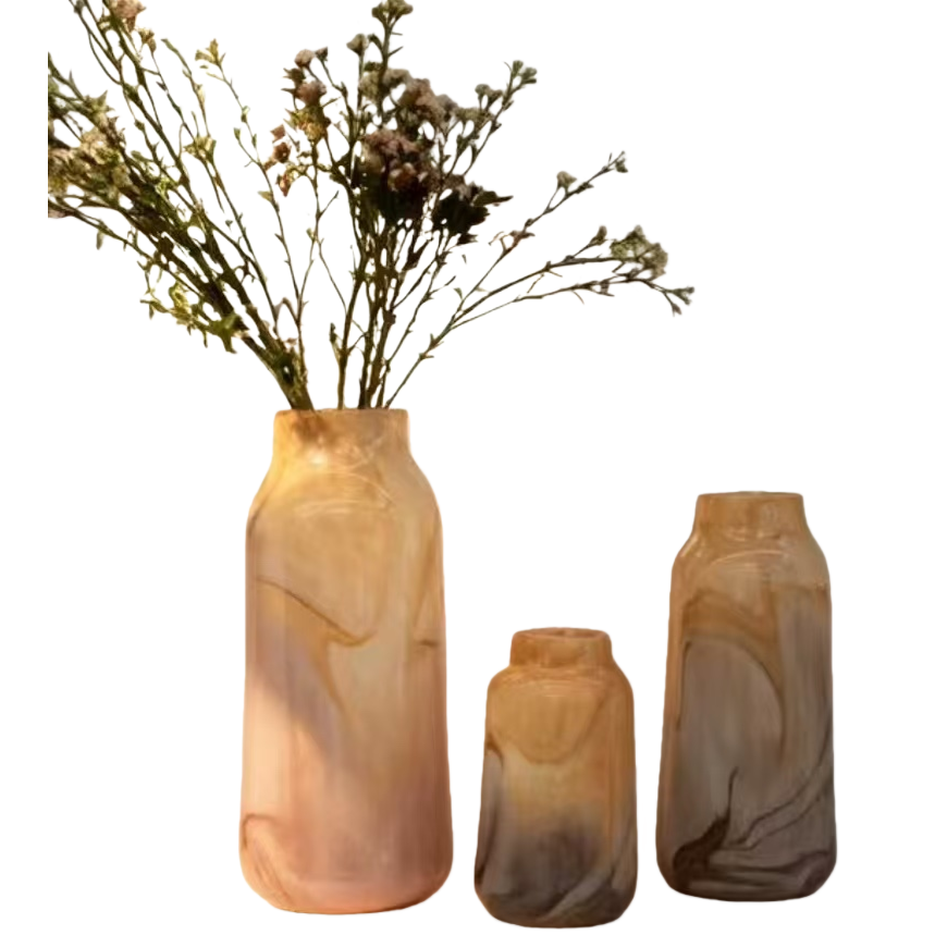 Hand-blown glass vase, a transparent and simple decorative item for the living room entrance Item Picture