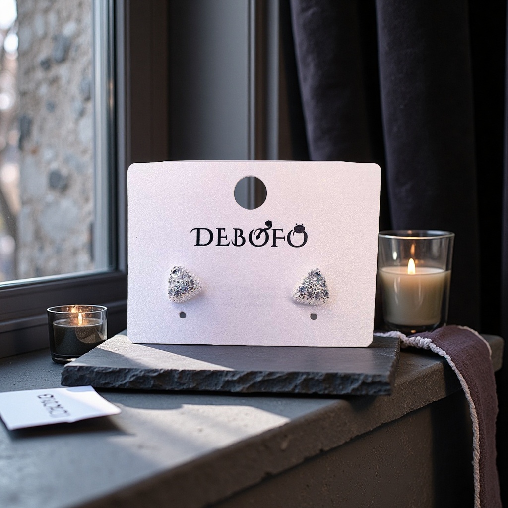 A pair of 925 silver anti-allergy ear studs for daily commuting, a light luxury ear accessory