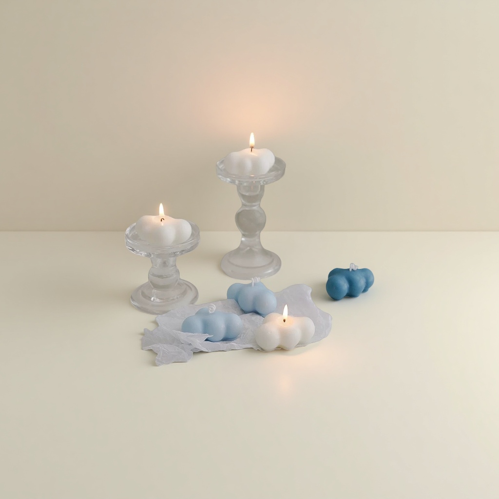 Cloud-shaped candles, scented candles, smokeless candles, home atmosphere candles details Picture