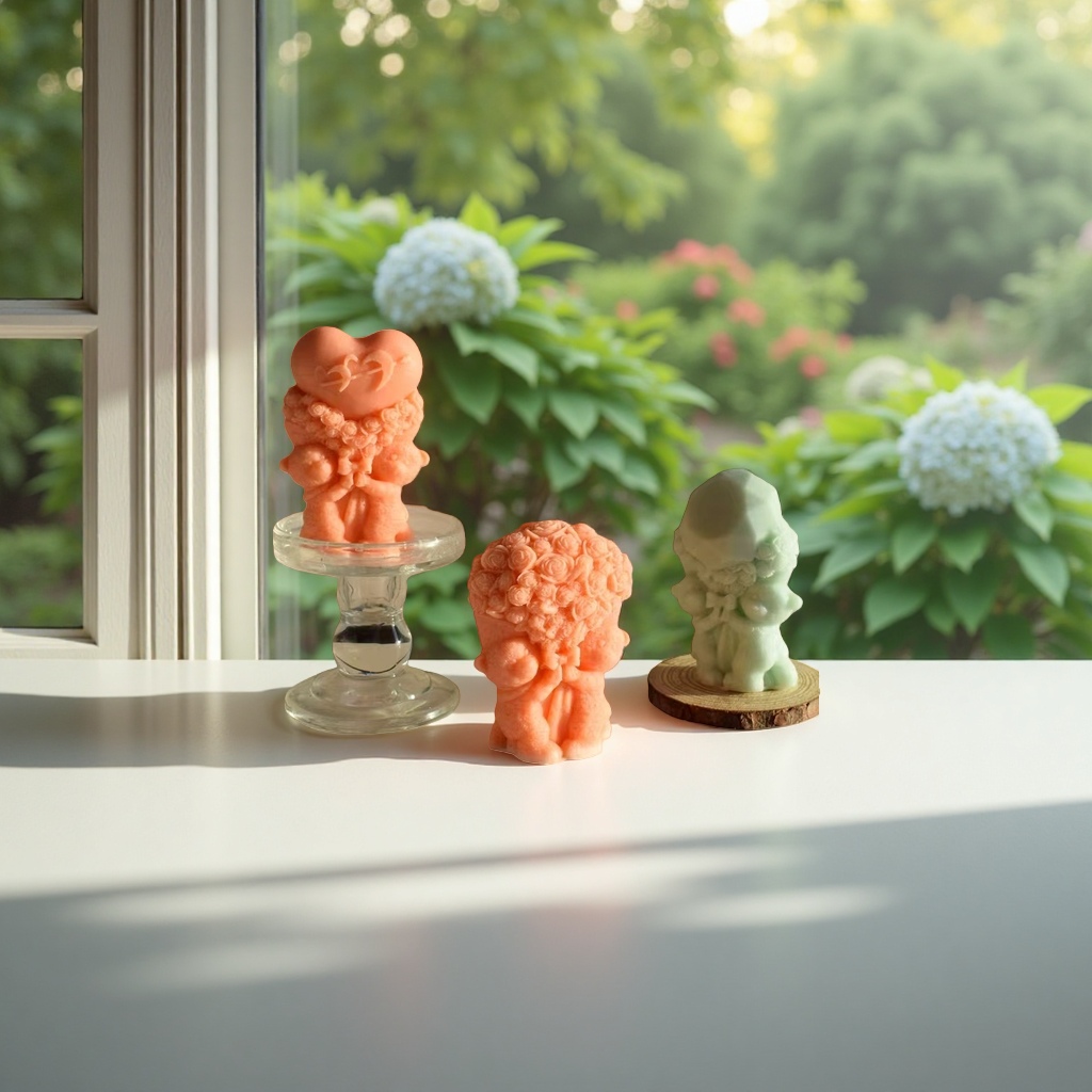 Sculptural candle ornaments, creative home decoration, scented candle art displays details Picture