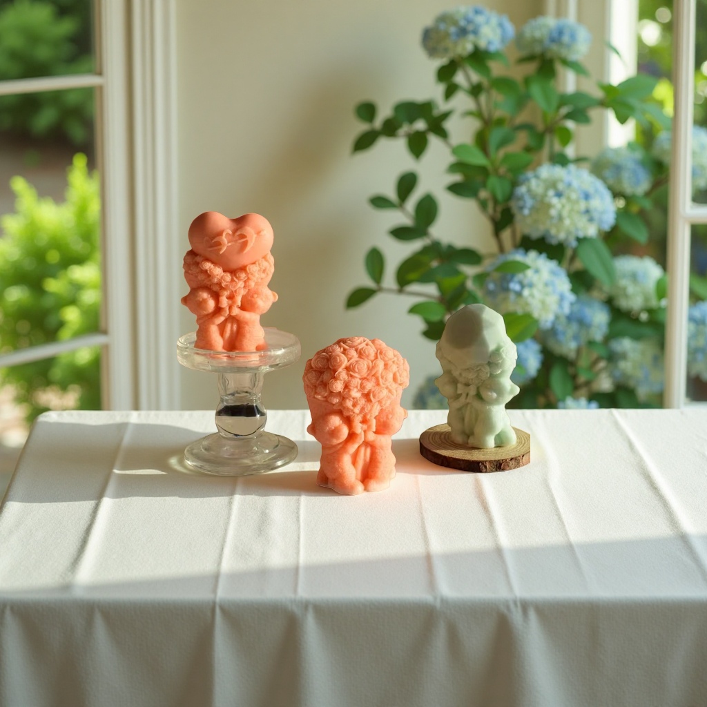 Sculptural candle ornaments, creative home decoration, scented candle art displays Specification image