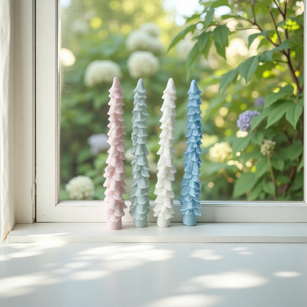 Christmas tree-shaped candles, festive decorative scented candles, 180g