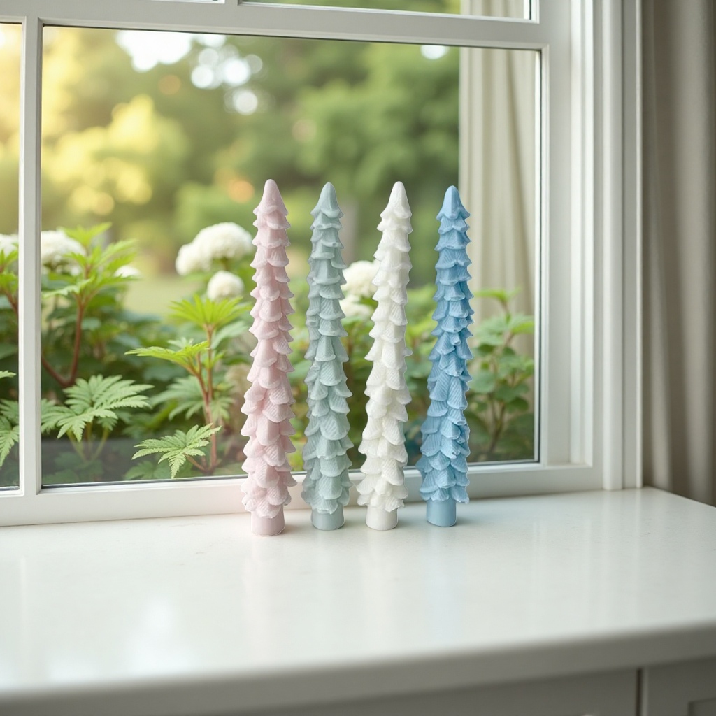 Christmas tree-shaped candles, festive decorative scented candles, 180g details Picture