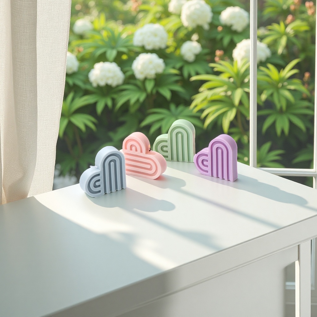 Heart-shaped candles and scented candles create a romantic atmosphere for home birthday gifts