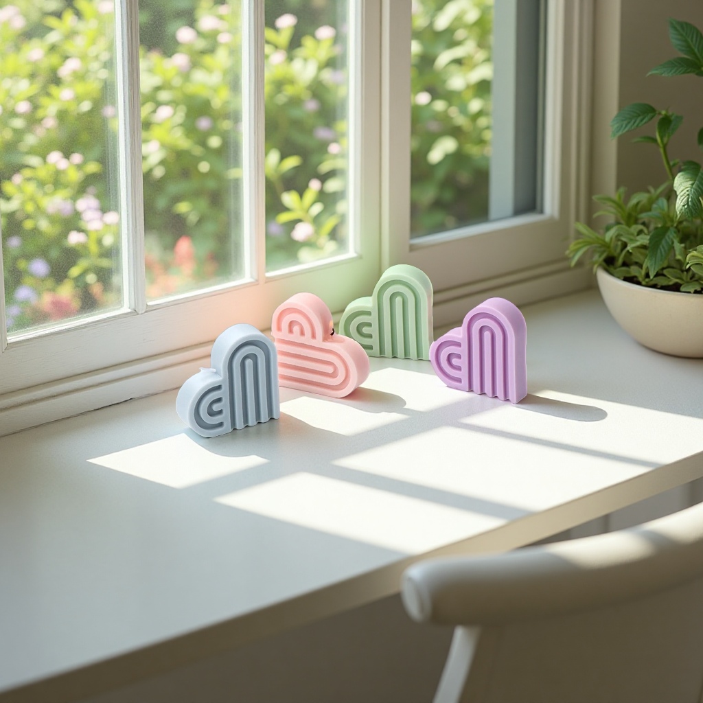 Heart-shaped candles and scented candles create a romantic atmosphere for home birthday gifts details Picture