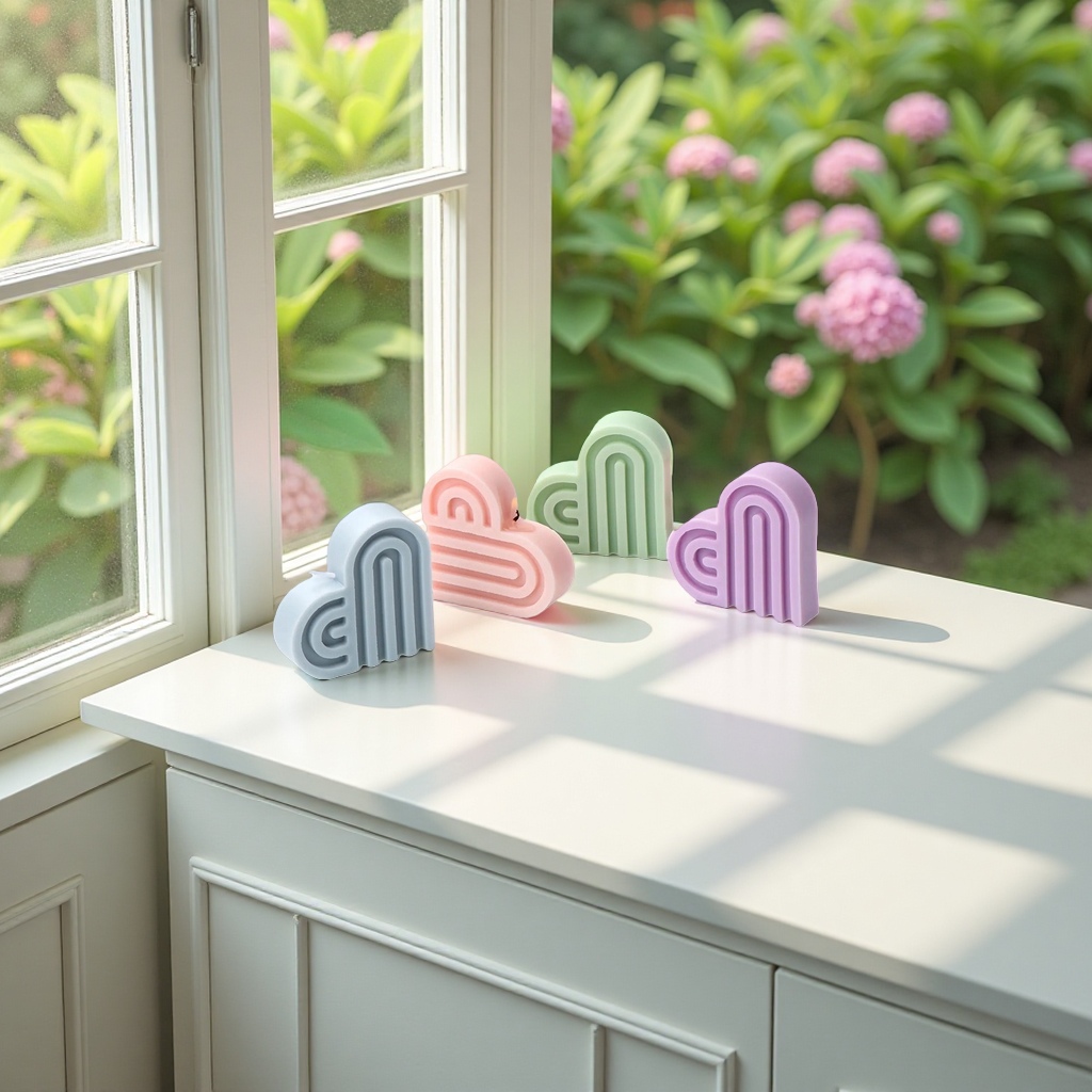 Heart-shaped candles and scented candles create a romantic atmosphere for home birthday gifts Specification image