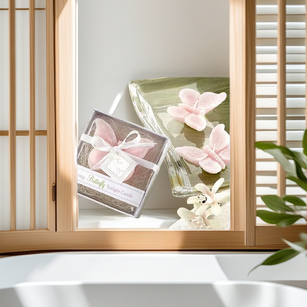 Pink butterfly-shaped scented candles are exquisite decorative items for home decoration, creating a romantic atmosphere Specification image